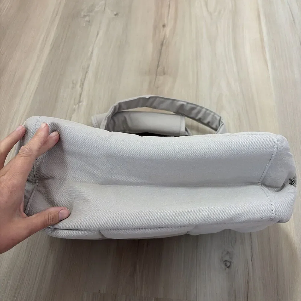 New ONECUTE Small Beige Canvas Mesh Puppy Dog Carrier Handbag Tote Travel Pet